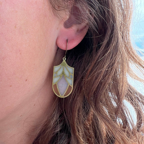 Cocoon // stained glass resin earrings