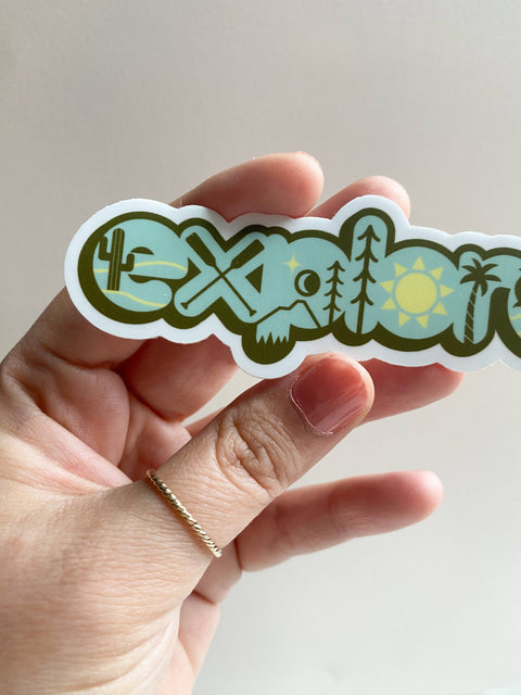 Explore Travel Icons Vinyl Sticker