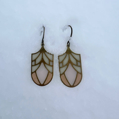 Cocoon // stained glass resin earrings