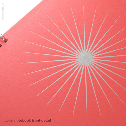 Big Burst Spiral Notebook with Coral Cover and Silver Ink: Blank