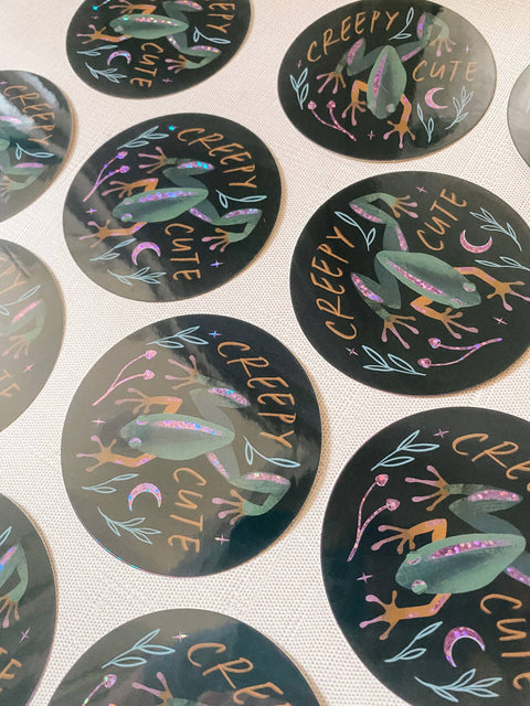 Creepy Cute 3" Glitter Sticker