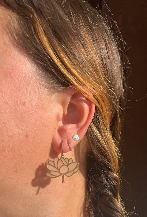 Peony // stained glass resin earrings