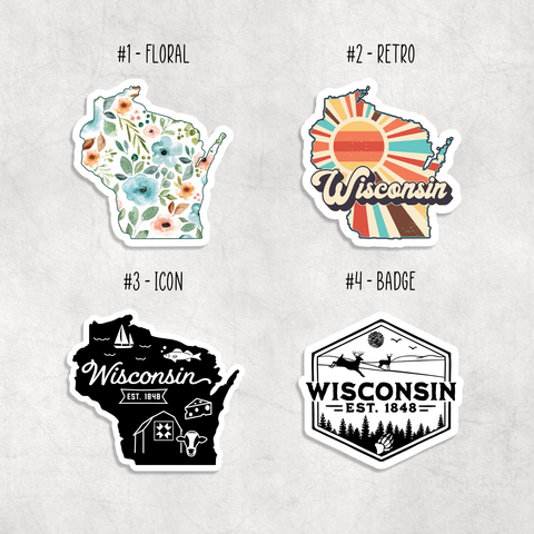 Wisconsin Stickers: Design 4 - Badge
