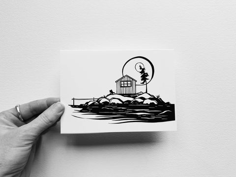 "Island Cabin" Card