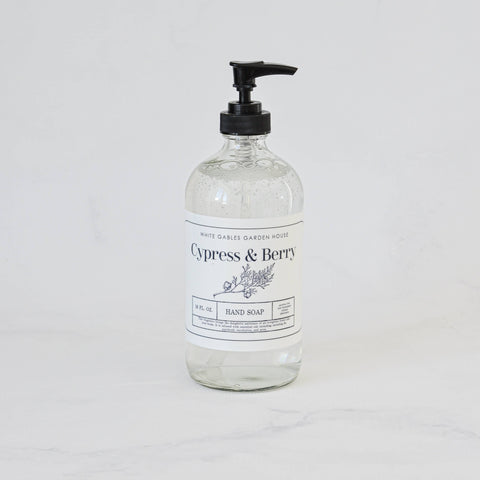 Liquid Hand Soap 16 oz. | Made In USA: Amber / Lavender Woods, Glass Jar