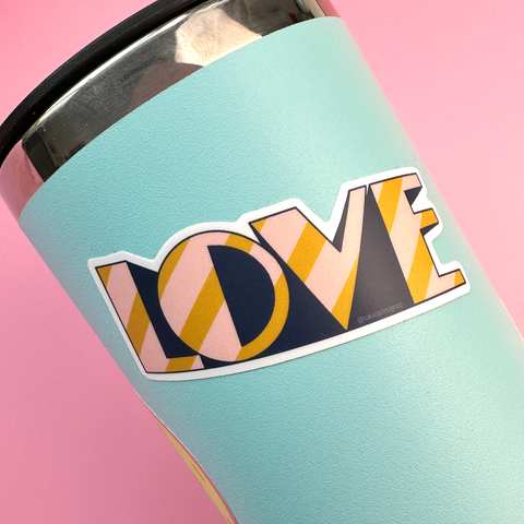 LOVE, Retro Dimensional Vinyl Sticker