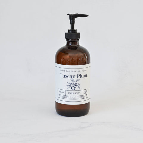 Liquid Hand Soap 16 oz. | Made In USA: Amber / Lavender Woods, Glass Jar