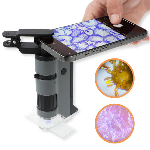 100x-250x LED High Power Pocket Microscope w/ Phone Adapter