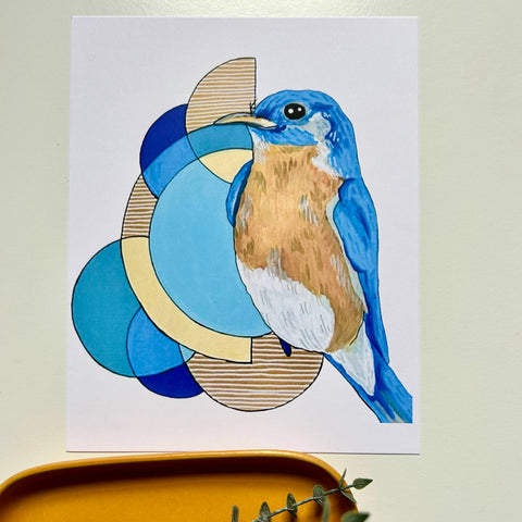 Bluebird Geometric Print