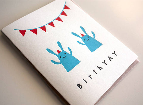 BirthYAY Letterpress Gold Foil Birthday Card