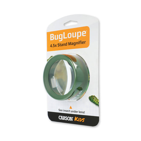 BugLoupe 4.5x stand magnifier packaging with Carson Kids branding on a white background