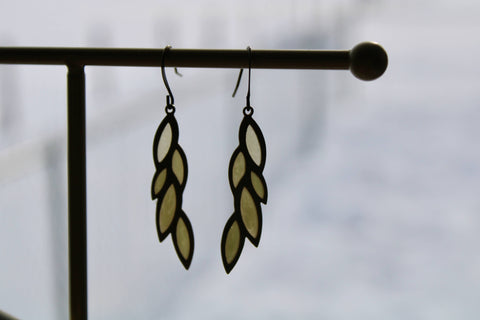 String Of Pearls // Stained Glass Resin Earrings