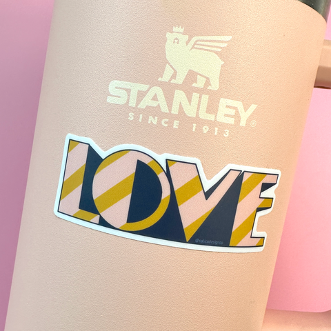 LOVE, Retro Dimensional Vinyl Sticker