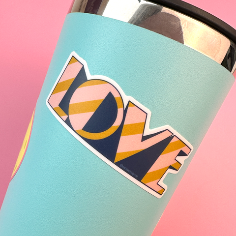 LOVE, Retro Dimensional Vinyl Sticker