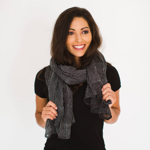 Alice Stripes Midnight Scarf