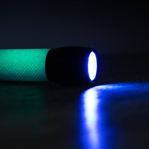 Bright UV LED Flashlight, with Glow-in-the-Dark Rubber Grip