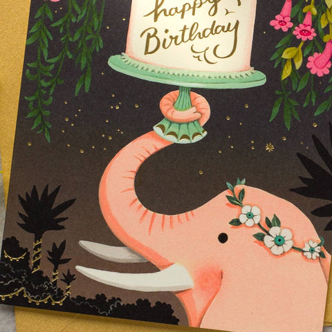 Pink Elephant Greeting Card