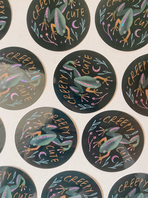 Creepy Cute 3" Glitter Sticker