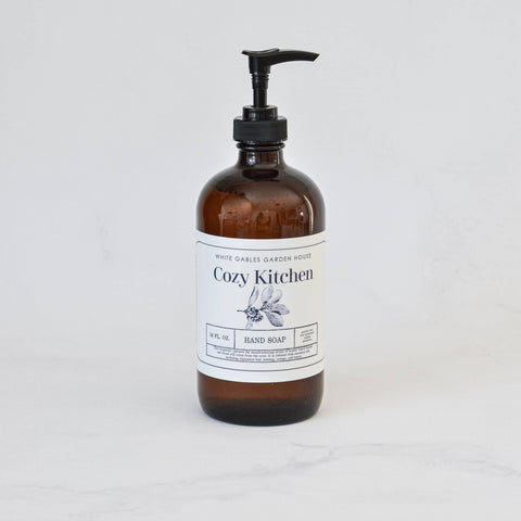 Liquid Hand Soap 16 oz. | Made In USA: Amber / Lavender Woods, Glass Jar