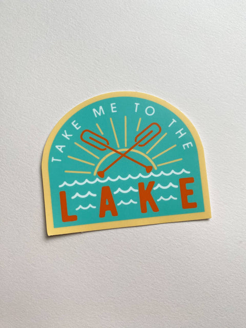 Take Me to the Lake Line Drawn Vinyl Sticker