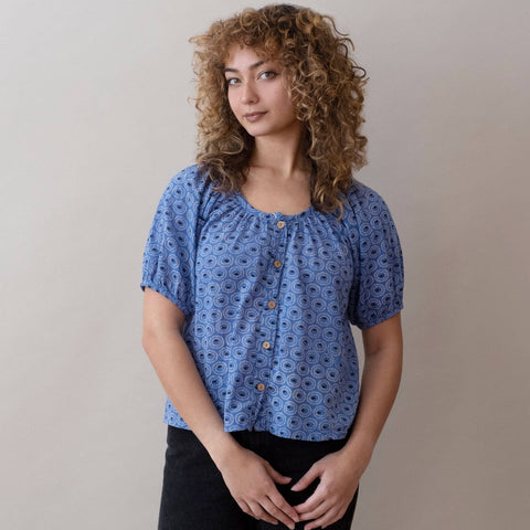 Flora Top- Tangier Indigo