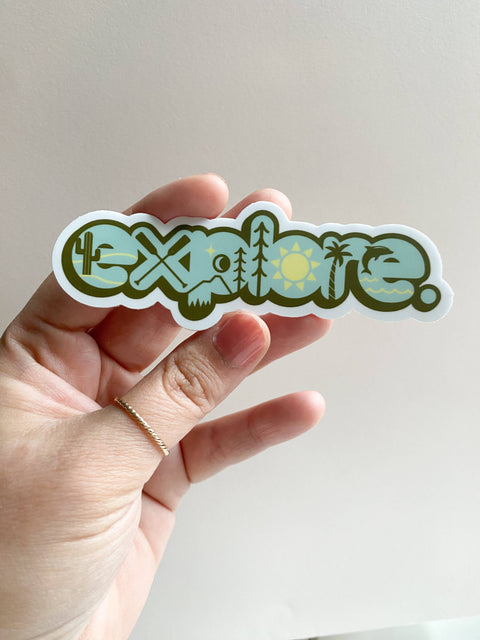 Explore Travel Icons Vinyl Sticker