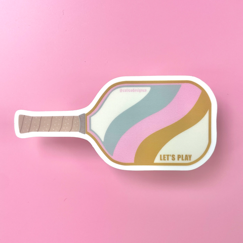 Pickleball Paddle Vinyl Sticker - Pink Pickleball Sticker