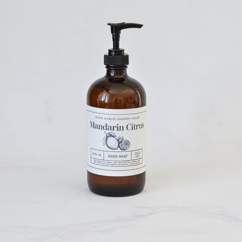 Liquid Hand Soap 16 oz. | Made In USA: Amber / Lavender Woods, Glass Jar