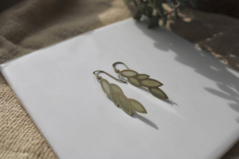 String Of Pearls // Stained Glass Resin Earrings