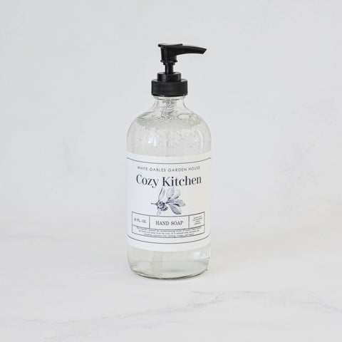Liquid Hand Soap 16 oz. | Made In USA: Amber / Lavender Woods, Glass Jar