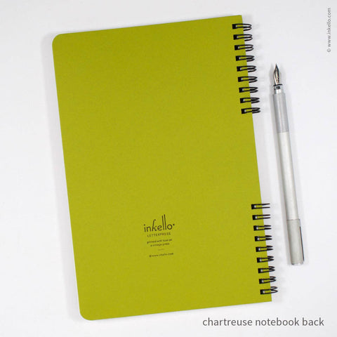 Big Burst Spiral Notebook with Chartreuse Cover + Black Ink: Blank