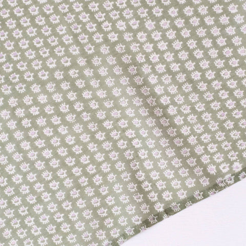 Uma Olive Block Printed Scarf
