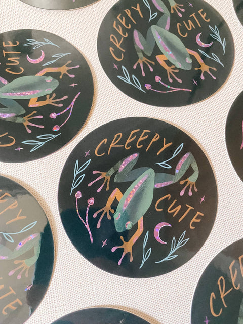 Creepy Cute 3" Glitter Sticker