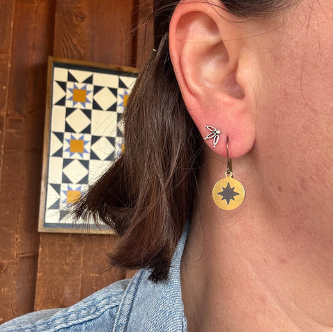 Compass // stained glass resin earrings