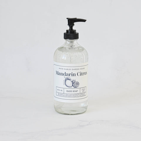 Liquid Hand Soap 16 oz. | Made In USA: Amber / Lavender Woods, Glass Jar