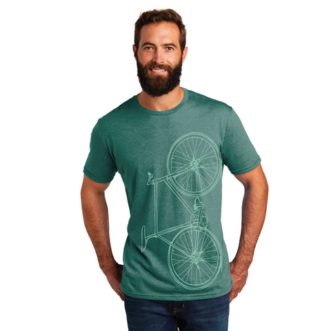 Men's Tri-Blend Fixie Tee, Sea Green and Teal