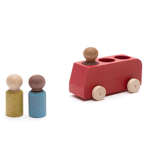Lubulona Bus with 3 Figures - red