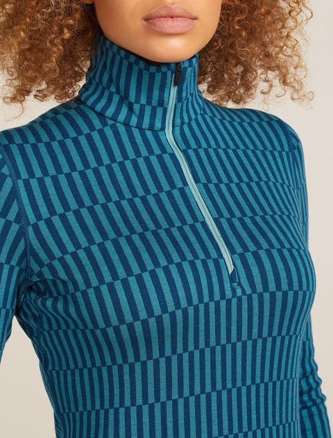 Women's Merino 260 Tech Vertex Long Sleeve Half Zip Thermal Top Snow Grid