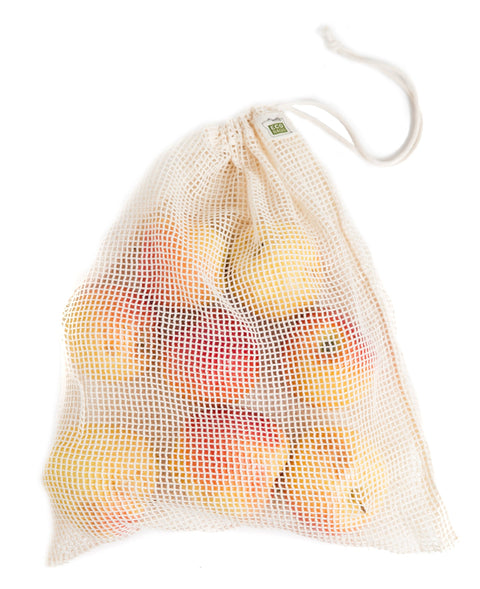 ORGANIC MESH DRAWSTRING BAG,  set of 3 - Medium