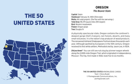 The 50 United States Knowledge Cards