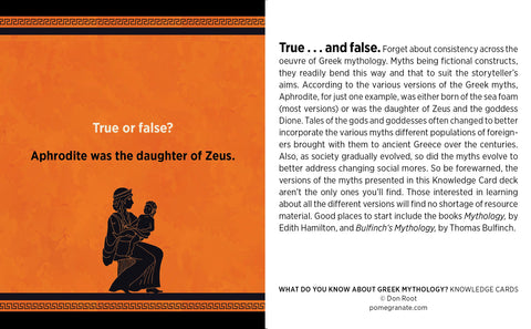 What Do You Know about Greek Mythology? Knowledge Cards