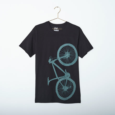 Men's Mountain Bike Tee, Black Organic Cotton