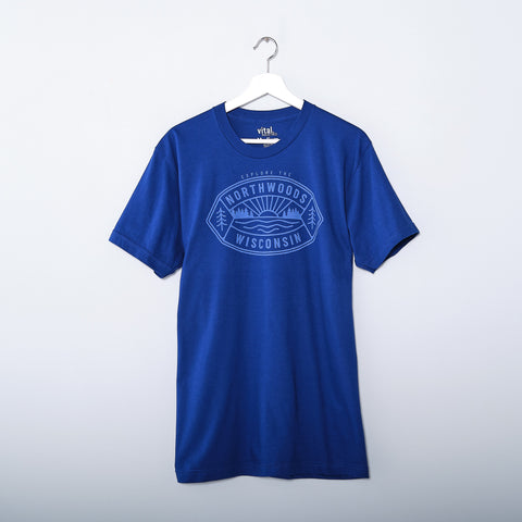 Men's Northwoods Wisconsin Tee - Tonal Lapis Blue Cotton t-shirt