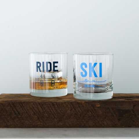 Ski and Ride Snowboard Rocks Glasses