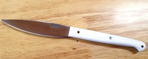 Slim Table Knife with white fiber handle