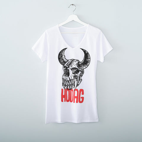 Women's Hodag Skull Cotton V-Neck Tee