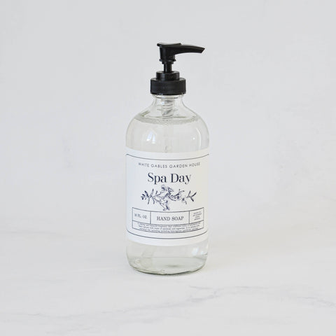 Liquid Hand Soap 16 oz. | Made In USA: Amber / Lavender Woods, Glass Jar