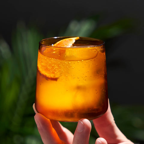 Aurora Cocktail Tumblers - Amber - Set of 2
