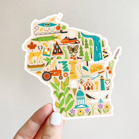 XL Wisconsin Icons Vinyl Sticker