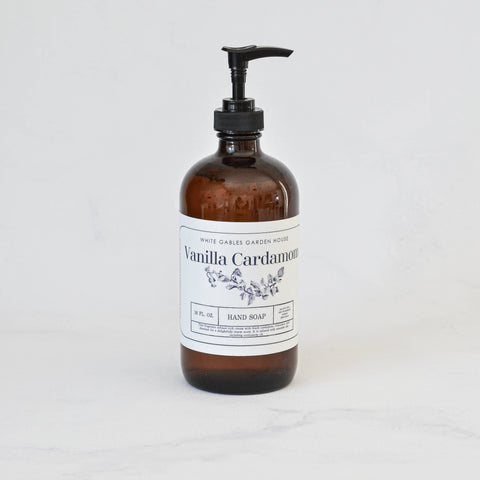 Liquid Hand Soap 16 oz. | Made In USA: Amber / Lavender Woods, Glass Jar